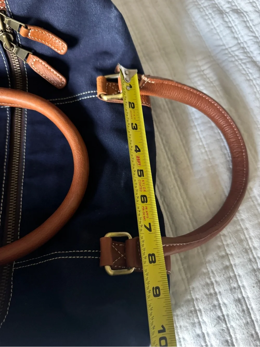 Vintage LPGA Queen City Championship Golf Duffle Bag Canvas Brown Leather Trim